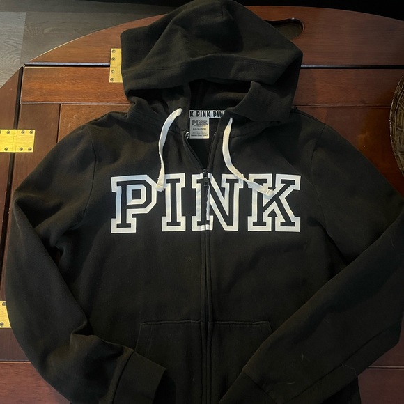 Victoria's Secret Tops - Victoria's Secret Black Hoodie with PINK Logo